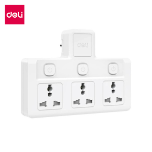 Deli ปลั๊กแปลง ปลั๊กไฟ อแดปเตอร์สากล กำลังไฟสูงสุด 2500W 10A ทนความร้อน 750 องศา Universal Adapter