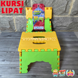 Kursi Lipat Bangku Lipat Portable Ukuran 22.5 x 18 x 17.5 cm Praktis Kursi Anak Anak Plastik Tebal SNI