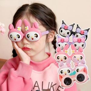 Sanrio Childrens Hello Kitty Melody Flip Sunglasses Kuromi Fashion Girl Sunglasses Photo Props Birthday Gift