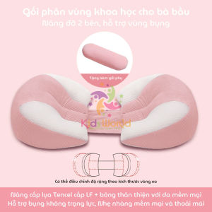 Gối Bầu Cánh Tiên Vải Nhung Tencel Sợi Tre Cao Cấp KidMart Hỗ Trợ Nâng Đỡ Bụng Giảm Đau Cho Mẹ Bầu Tặng Kèm Gối Phụ Hỗ Trợ Mẹ Và Bé Ngủ Ngon Giấc