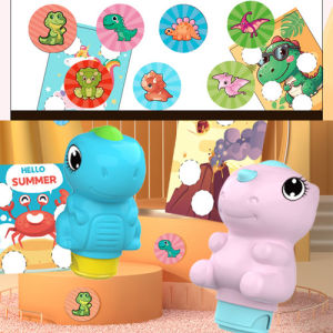 Stempel Stiker Magic Seal Mainan Anak bentuk Unicorn atau Dinosaurus + FREE Stiker