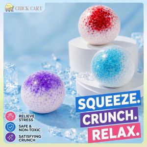 Stress Relief Squishy Ball Crunchy Texture Handmade Crushed Ice Style Kawaii Squeeze Toy Desk Fidget Gift