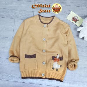 [HỎA TỐC] Áo khoác dệt kim cardigan len mềm giữ ấm cho em bé sơ sinh đến 18 tháng túi vịt đính nơ đáng yêu Urombaby