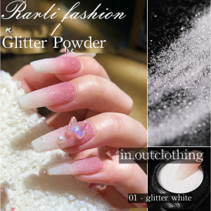 Glitter Powder Aurora black white Nail Art Bubuk Glitter serbuk glitter kuku aksesoris  KU064
