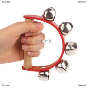 [COD] Bsuimki Handbell Hand Bells With 5pcs 7pcs Jingle Bells Wood Handle Musical Instrument Bell Toy Gift For School Music Class Home Daycare
