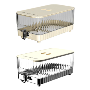 5.3L Large Capacity Cold Water Pitcher with Convenient Faucet Spacious Iced Beverage Dispenser Sealed Lid Bucket