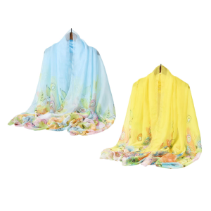 ผ้าพันคอยาวคลุมไหล่ลายนกยูงสำหรับผู้หญิงผ้าชิฟฟ่อนผ้าพันคอโสร่งชายหาดผ้าพันคอผ้าคลุมไหล่ชายหาดระบายอากาศได้ดีชุดเดรสว่ายน้ำสำหรับวันหยุดพักผ่อน