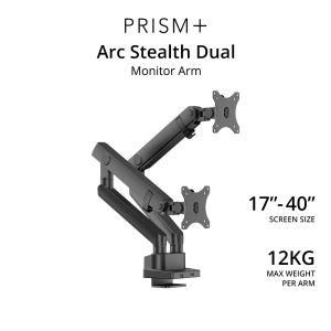 PRISM+ Arc Stealth Dual | 17" - 40" VESA Monitor Arm