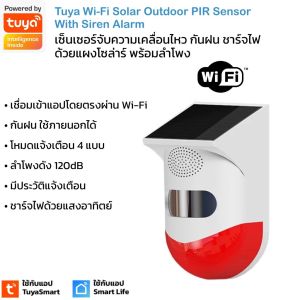 Tuya เซ็นเซอร์จับความเคลื่อนไหว Wi-Fi กันฝนได้พร้อมโซล่าร์และลำโพงไซเรนในตัว-Solar Outdoor PIR