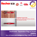 FISCHER DUOPOWER Expansion Wall Plug with Screw Set, 18PCS/ BOX, 5x25MM, Easy installation for home uses, 534996. 