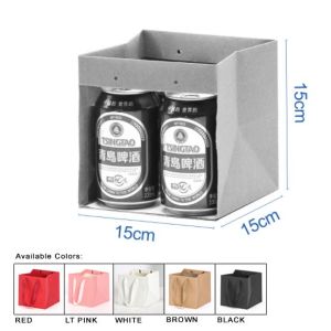 5pcs | Square Paper Bag  Brown/Black/Red/Pink cake box Kraft Plain Hand bag Gift takeaway Bag Paper bag
