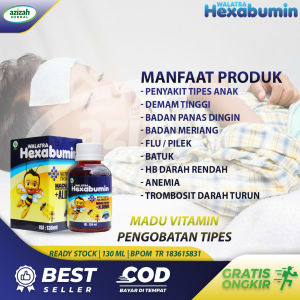 Obat Tipes Anak Balita Typus Types Tifus Demam Tinggi Gejala Types Panas Tinggi Badan Kejang Epilepsi Diare Sakit Perut Sembelit Mual Muntah Sakit Kepala Demam Tipoid dengan Hexabumin Madu Plus Albumin Asli