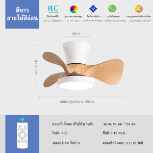 【JuMei】พัดลมไฟ LED พัดลมไฟเพดาน 6 สปีด พร้อมพัดลม มอเตอร์ควบคุมระยะไกล เหมาะสำหรับห้องนอน ห้องครัว ห้องอาหาร