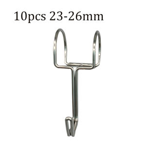 10Pcs Windproof Hanger Hook Round Tube Fixed Hanging Buckle Single Hook 304 Stainless Steel For Drying Rack Home Storage Tool