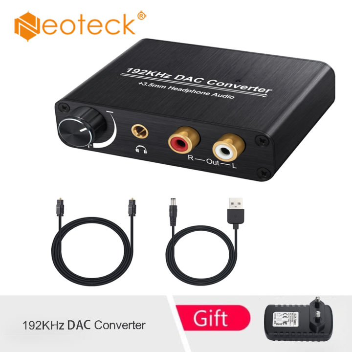 Neoteck 192kHz DAC Digital to Analog Audio Converter Optical