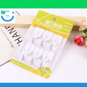 6pcs Plastic Hooks Kitchen and Bathroom Wall Hanging Hooks Wall Nail-free and Traceless Hooks