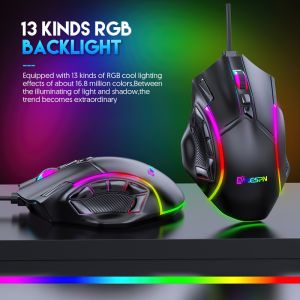 Chuột Gaming RGB X15 12800DPI – Esport 12 Nút Macro Có Tạ Chỉnh Trọng Lượng cho PC laptop