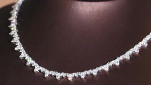 CWWZircons Genuine High Carbon Cubic Zirconia Triangle Chain Link Tennis Necklace for Women Wedding Engagement Accessories CP102