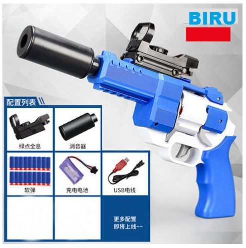 MAINAN ANAK EDUKASI PISTOL NERF BUSA PELURU AUTO MATIC TEMBAK