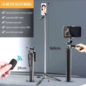 KOOYIINN Tripod 4 Kaki Kokoh Anti Badai Alluminium Alloy Multifungsi Remote Bluetooth Rotasi 360° Selfie Stick Panjang 180cm 1/4 Adaptor - TR06