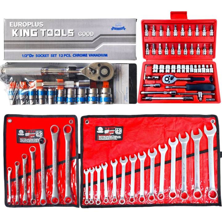 ชุดบล็อก King Tools 12 ชิ้น+ ประแจYETI+ แหวนYETI(7)+ ชุดบล็อก 2 หุน 46 ...