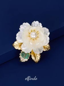 Elfindo-218 Bros Accessories Wanita Mewah Kekinian Model Bunga Anti Karat Simple Elegant