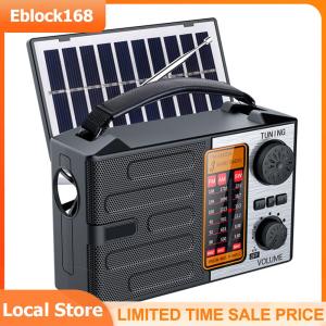 Solar Radio with LED Flashlight BT Speaker Portable AM FM SW Radio Full Band Radio Emergency Radio for Camping