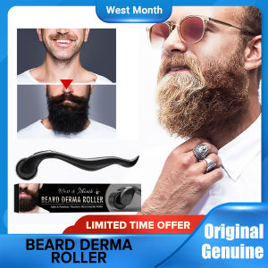 West Month Beard Derma Roller Safe And Painless Titanium Microneedle Roller Beard Growth Roller Moisturizing Beard Roller Hair Shaving Cleaning Repairing Beard Comb Beard Nourishing Repairing Roller Beard Growth Care Hair Care Product 1pcs