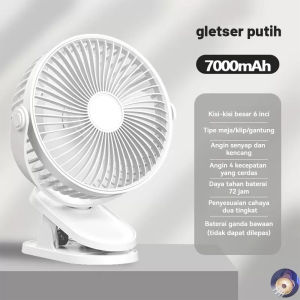 (Pengiriman cepat dikirim dari Jakarta)7000mAh /15000mAh Kipas Angin USB Clip Mini Fan Rotating Kipas Angin Meja Mini Jepit Portable LED Display Portable Fan Aromaterapi kipas mini