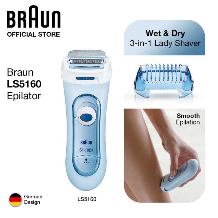 Braun Silk-Épil LS5160 Wet & Dry 3-in-1 Battery Operated Lady Shaver with 2  Attachments | Lazada PH