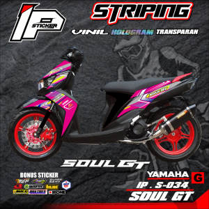 (cod) sticker motor SOUL GT 110 - sticker striping variasi list yamaha SOUL GT 110 IP.S-034