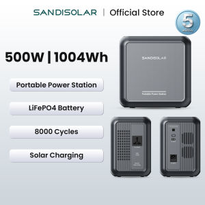 SANDISOLAR 1004Wh Portable Power Station 500W LiFePO4 Battery UPS Backup Power Supply for Home Camping Emergency Battery