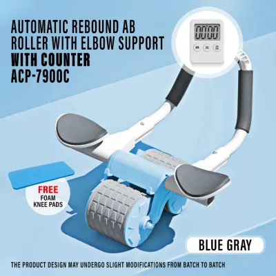 BIGGEST SellinCost Abdominal Wheel Ab Roller Automatic Rebound Retractable Elbow Support 4 Wheel Counter Six Pack Core Slimming Ab Workout Free Anti Slip Knee Mat Alat Senaman Kempiskan Perut ACP9200 ACP7900C 健腹轮