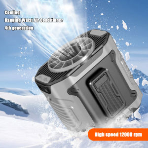 10000mAh Multifunctional Portable Waist Fan 5 Speed Adjustable Hanging Neck Fan Strong Wind With Powerbank and LED Light Up to 40H Cooling Suitable for Outdoor Camping Trip