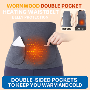 Womens double pocket wormwood monthly waist warming belt