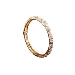 OMQAIO Tiếng Trung Vòng tay cloisonne cổ điển Truyền thống Cổ điển Vòng tay hoa rỗng Bohemian Dân tộc Vòng tay nữ Các cô gái