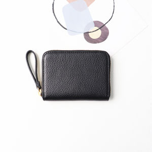 Ví Nữ Mini Khóa Zip PINK OHARA Da Bò Thật Có Ngăn Tiền Thẳng