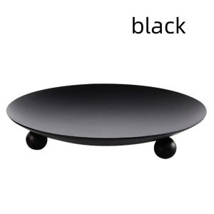 7cm Iron Plate Candle Holder Decorative Iron Pillar Candle Plate Pedestal Candle Stand for Wax Candles Spa Birthday Party