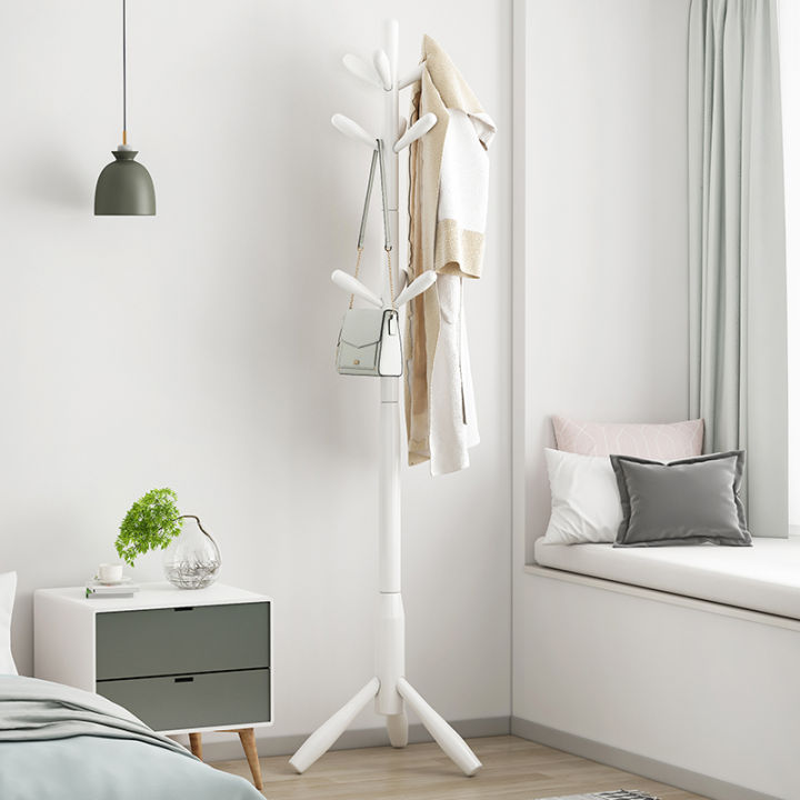 Solid Wood Clothes Rack, Bedroom Clothes Rack, Floor Mounted Simple ...