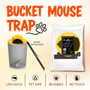 2 Pack Flip Lid Bucket Mouse Trap - Humane Automatic Flip Rat Trap with Ramp Reusable