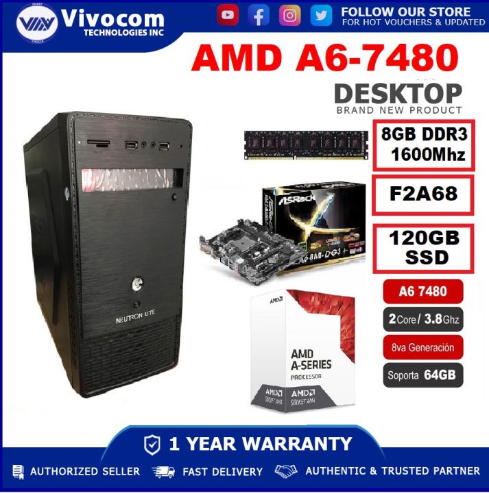 AMD A6-7480 DESKTOP ONLY A6-7480 F2A68 MOTHER