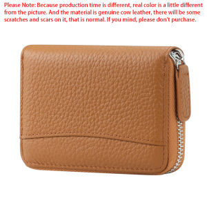 Royal Bagger RFID Organ Card Holder for Men Women Genuine Leather Large Capacity Coin Purse Fashion Zipper Wallet 1851