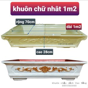 khuôn chậu cảnh chữ nhật 1m2. (khuôn chậu ABS có lòng trong)