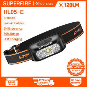 Superfire HL05-E cảm biến Đèn pha sạc di động đèn gắn đầu mini LED trắng/ánh sáng đỏ nhiều chế độ đèn pha không thấm nước