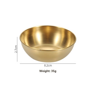 Stainless Steel Seasoning Sauce Dish Small Dish Dip Bowl Side Plates Butter Sushi Plate (Silver/Gold)