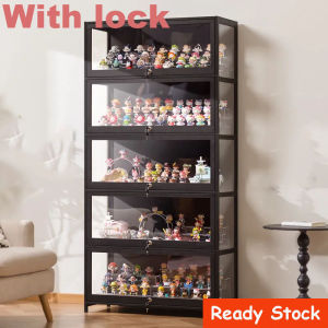 🔥Ready Stock🔥Display cabinet with lock acrylic display rack/transparent dust-proof storage cabinet