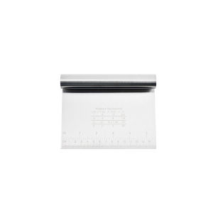 Pro Dough Pastry Scraper Cutter Chopper Stainless Steel Mirror Polished with Measuring Scale Multipurpose Cake Pizza Cutter Pastry Bread Separator Scale