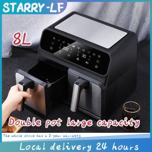 Domorh Multifunction Air-Fryer 8L/double-chamber air fryer non-stick pan double-chamber electric oven 8.0l large-capacity multifunctional deep fryer
