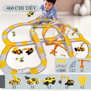 Đồ chơi trẻ em Bộ đồ chơi lắp ráp đường ray Ô tô và Tàu hoả gồm nhiều chi tiết hỗ trợ phát triển trí tuệ cho bé