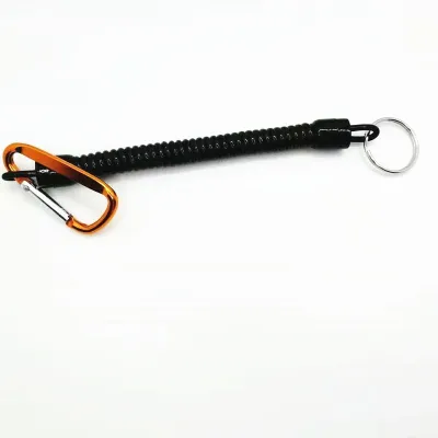 Extendable Fishing Spring Rope Security Elastic Steel Wire Keychain Anti-lost Tackle